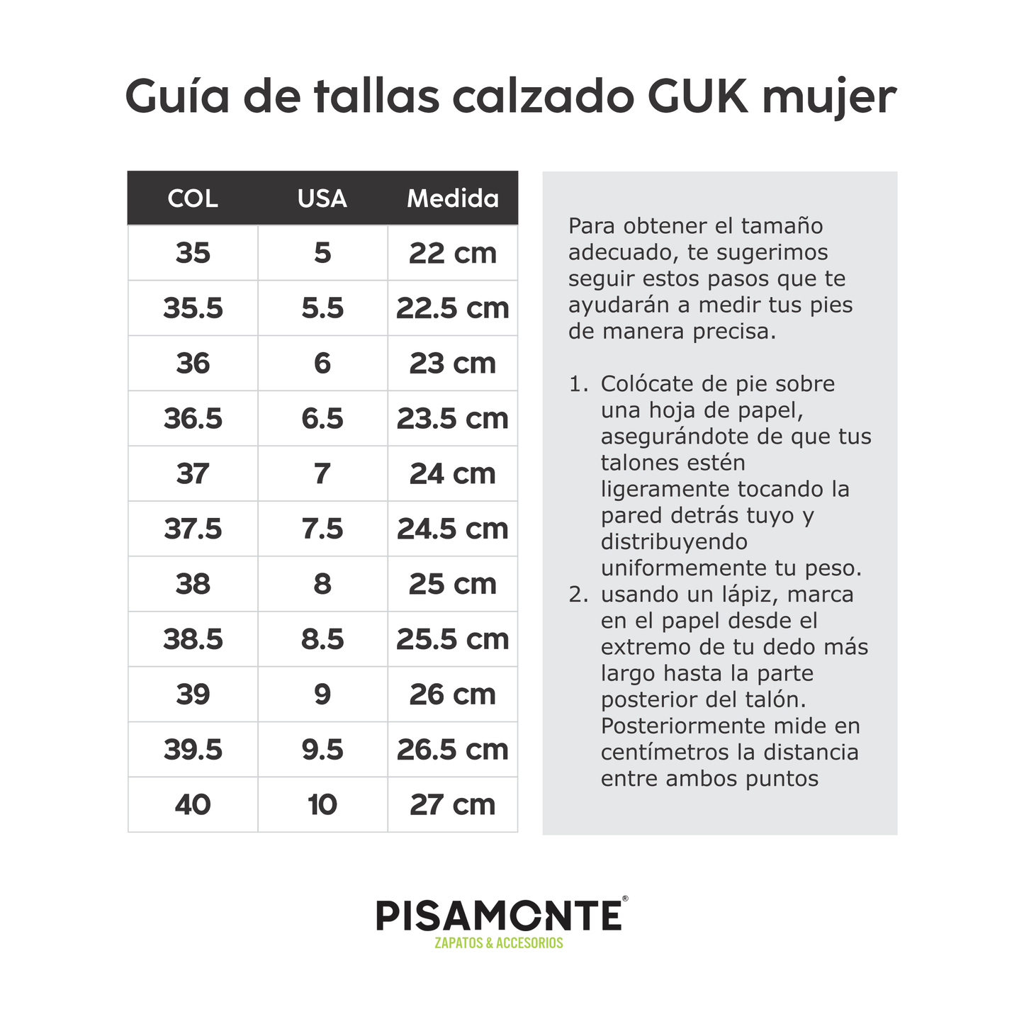 Calzado deportivo mujer GUK Green GM 770 Pisamonte