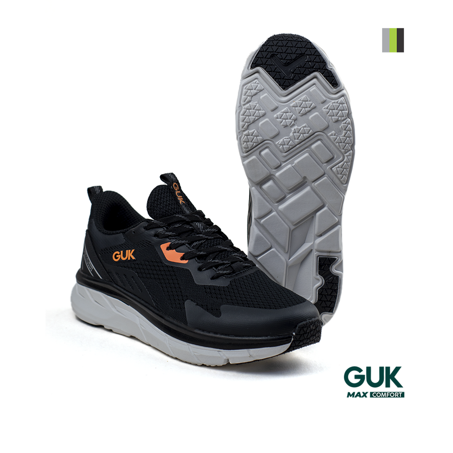 calzado deportivo hombre Guk gh7145 Negro x Naranja Pisamonte