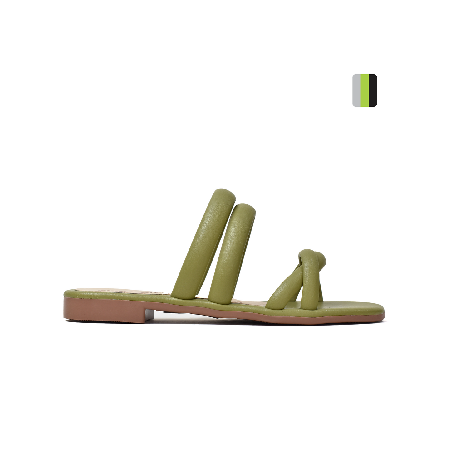 Sandalia plana Femenina verde 1312 Pisamonte