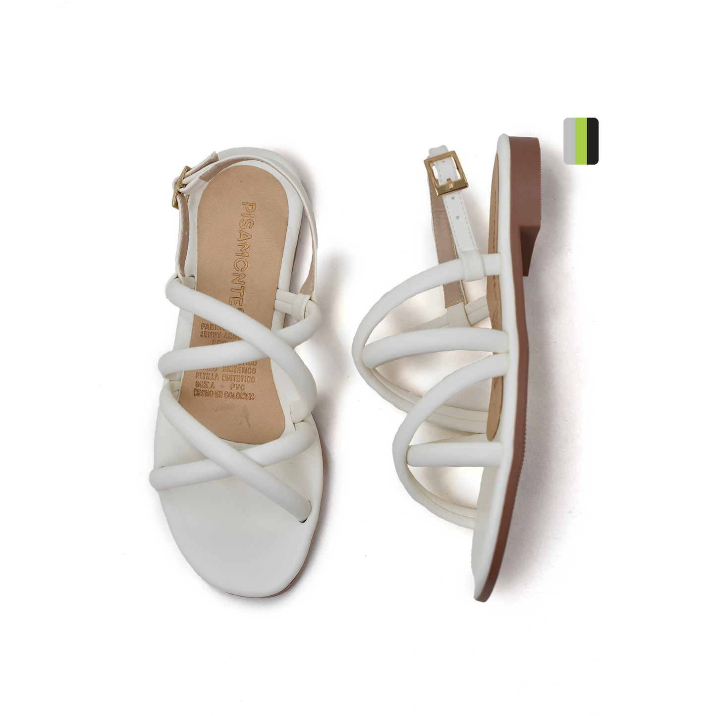 Sandalia Plana Femenina Mayka tres leche - 1319 Pisamonte