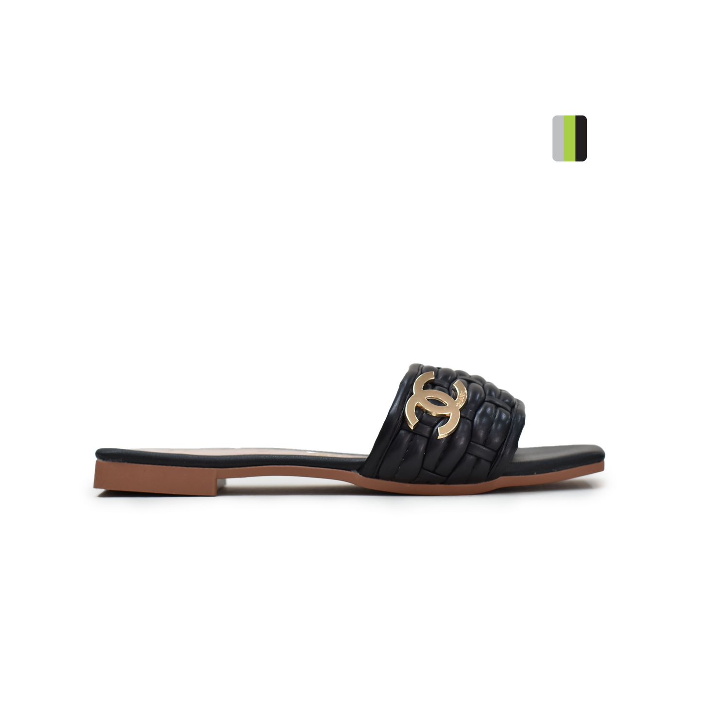 Sandalia Plana Femenina Luxury Negro - LX519 Pisamonte