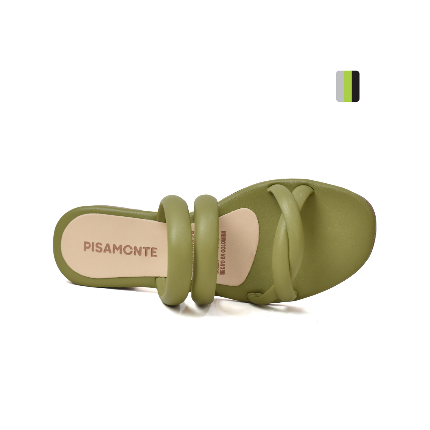 Sandalia plana Femenina verde 1312 Pisamonte