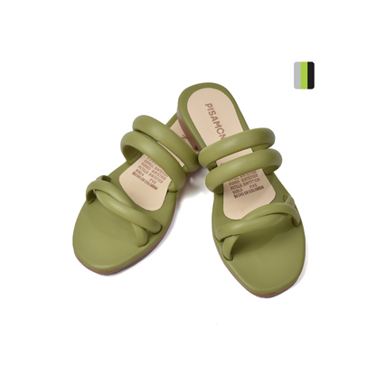 Sandalia plana Femenina verde 1312 Pisamonte