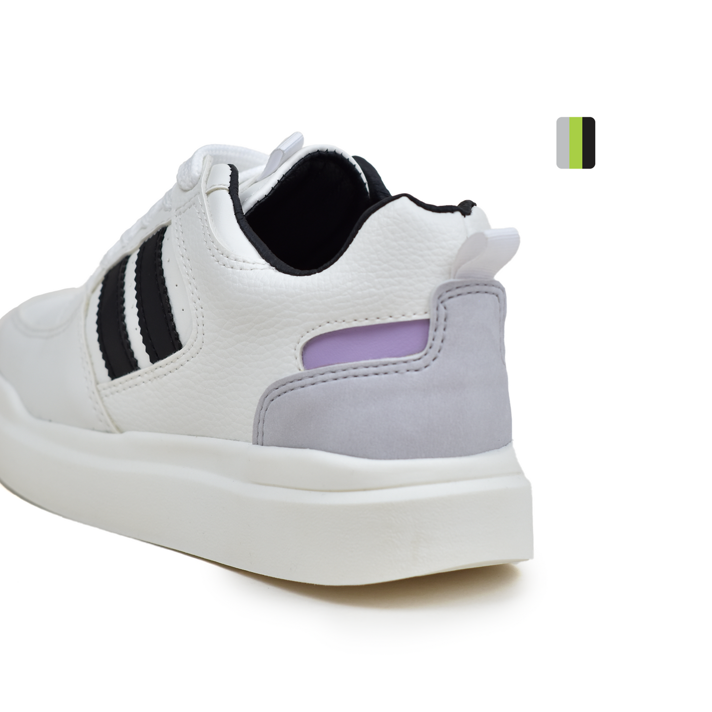 Calzado Deportivo de mujer, blanco líneas azules Ref 593. Pisamonte